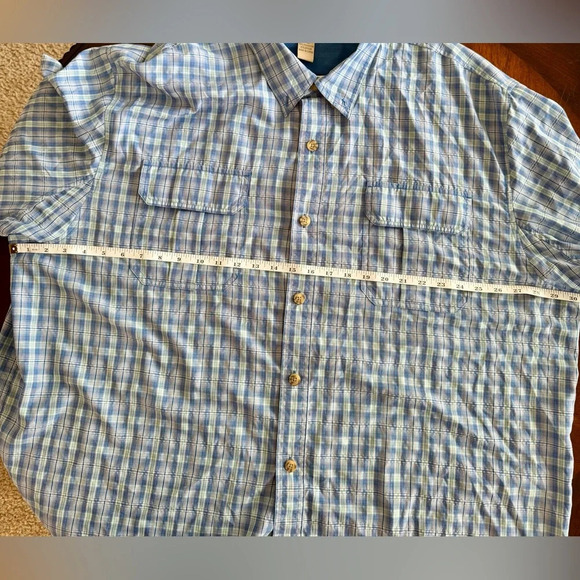 Duluth Trading Company Men's Button Down Blue Plaid Shirt Fishing Outdoor 3XL - Picture 7 of 9